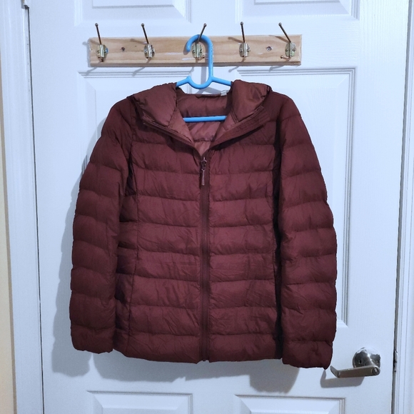 Burgundy Light Puffer Jacket, Girls 13 - Picture 1 of 4